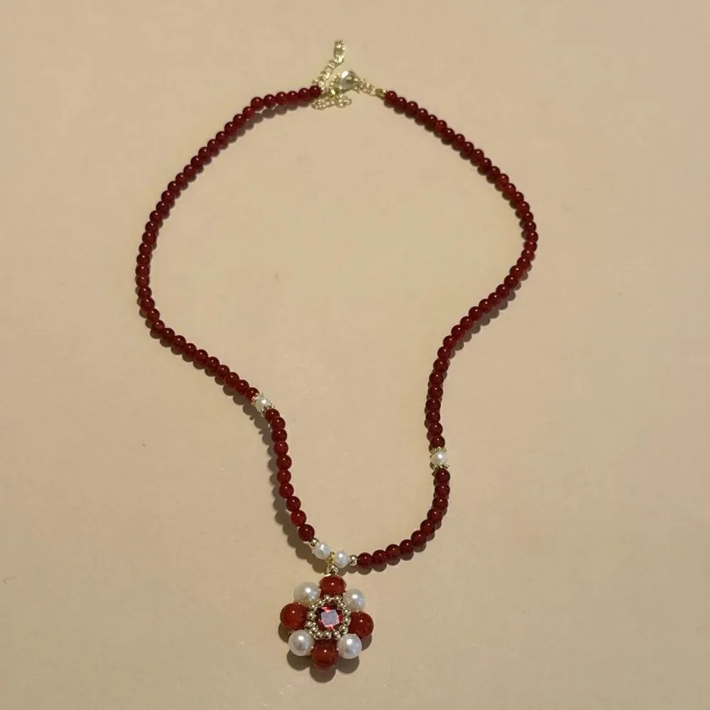 Vintage flower necklace N1236